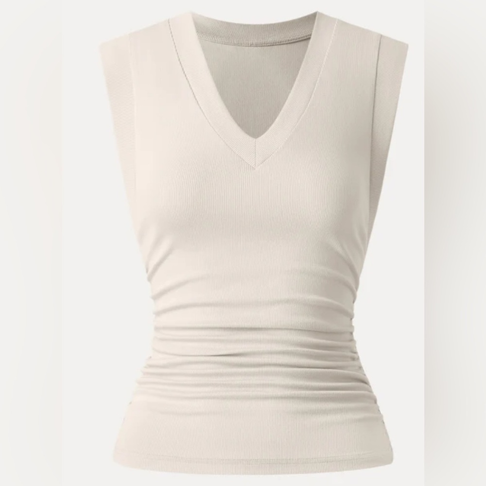 OGL Move V-Neck Side Ruched Muscle Tee